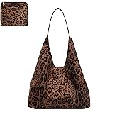 Leopard Print Tote Bag with Leopard Purse | Large Capacity Durable Faux Suede Shoulder Bag for Women, Travel, Shopping & Daily Use