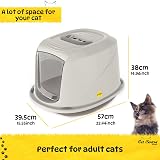 Cat Centre Jumbo Grey Hooded Litter Tray High Sided Enclosed Pan view 3