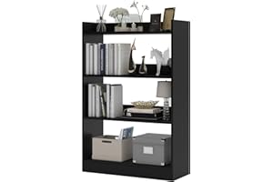 Flrrtenv Bookshelf, 4 Tier Bookcase Shelving, Standing Book Shelf Cabinet, Wooden Display Rack for Living Room, Home Office, 