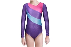 Kaylre Gymnastics Leotards for Girls Long Sleeve Kids Ballet Dance Wear Sparkle Unicorn Rainbow Fancy Mermaid Ribbons