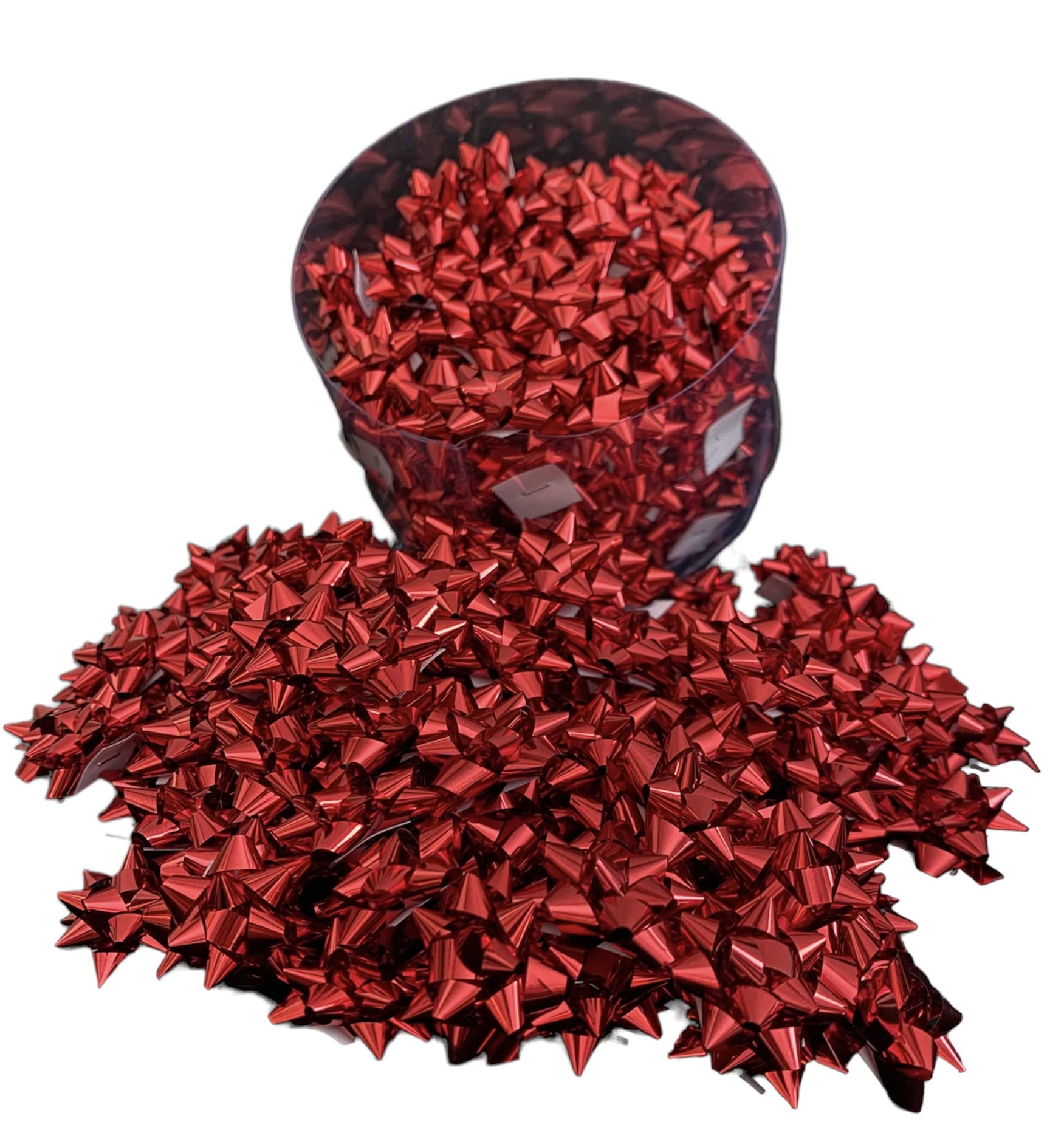 GMM 100 x Red Metallic Red Adhesive Gift Bows for Christmas Valentine's Day Birthday Graduation