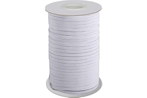 Lydia's Deal Elastic Cord 1/8 Inch (3MM) x 50 Yards, Elastic String Elastic Bands for Knit Sewing Crafts DIY Ear Band Loop-White