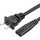 Power Cord for Samsung TV, Replacement Samsung TV 2 Prong AC Power Cord UN40 UN43 UN48 UN49 UN50 UN55 UN60 UN70 UN75 UN78 UN65KS8000FXZA Smart 4K, Compatible for LG 24" 28", TCL Roku TVs (6Ft)