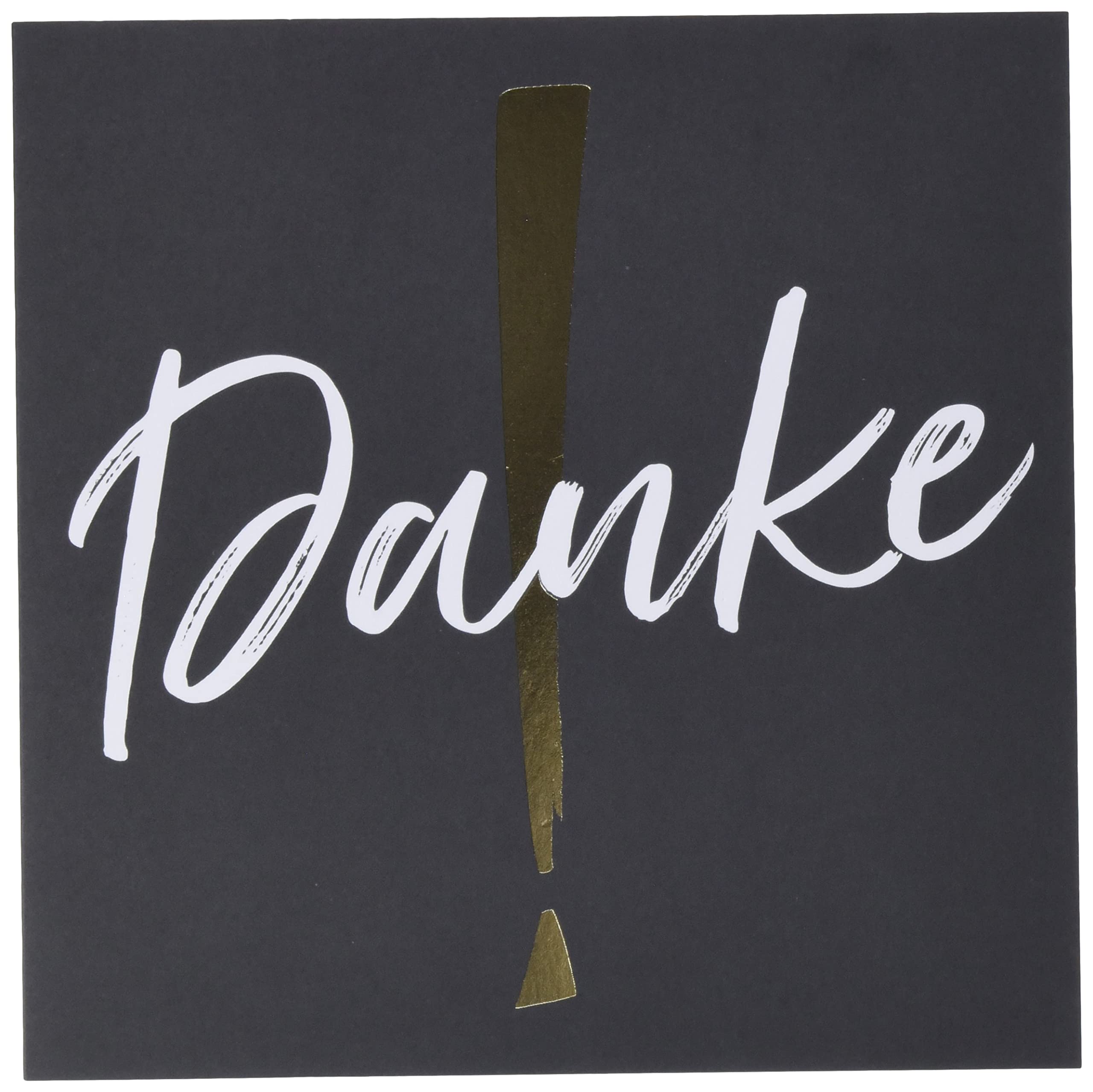 Black & Gold Thank You Card - 15 x 15 cm