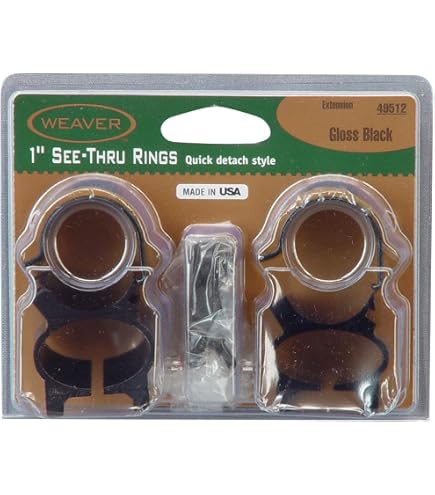 ToopMount Scope Mount Double Rings 25.4mm 1 Medium Profile See-Thru Scope Rings 20mm Picatinny Weaver Riser Mount