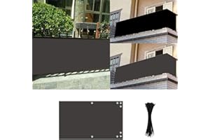 Balcony Privacy Screen, Balcony Cover Fence Screen 3.5ft x16.4ft UV-Protection Windscreen Mesh Balcony Privacy Shade for Balc