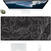 keepcute Topographic Desk Mat, Non-Slip Gaming Mouse Pad, 35.4 x 15.7 in
