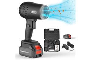 KOPIDOE Leaf Blower with 21V Battery, 360000RPM Electric Turbo Jet Blower, Handheld Cordless Air Blower with Super Power, Perfect for Car Drying, Patio Cleaning, Lawn Caring, Leaves Blowing, etc.(Black)