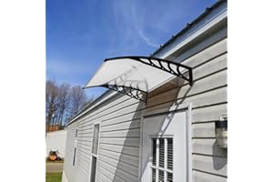 AFFAVON 40"x40" Window Awning Exterior, Awnings for Doors，Polycarbonate Cover Entry Door Outdoor Patio Awning Canopy, Front Door Overhang Awning for Sun Shutter, UV, Rain and Snow Protection