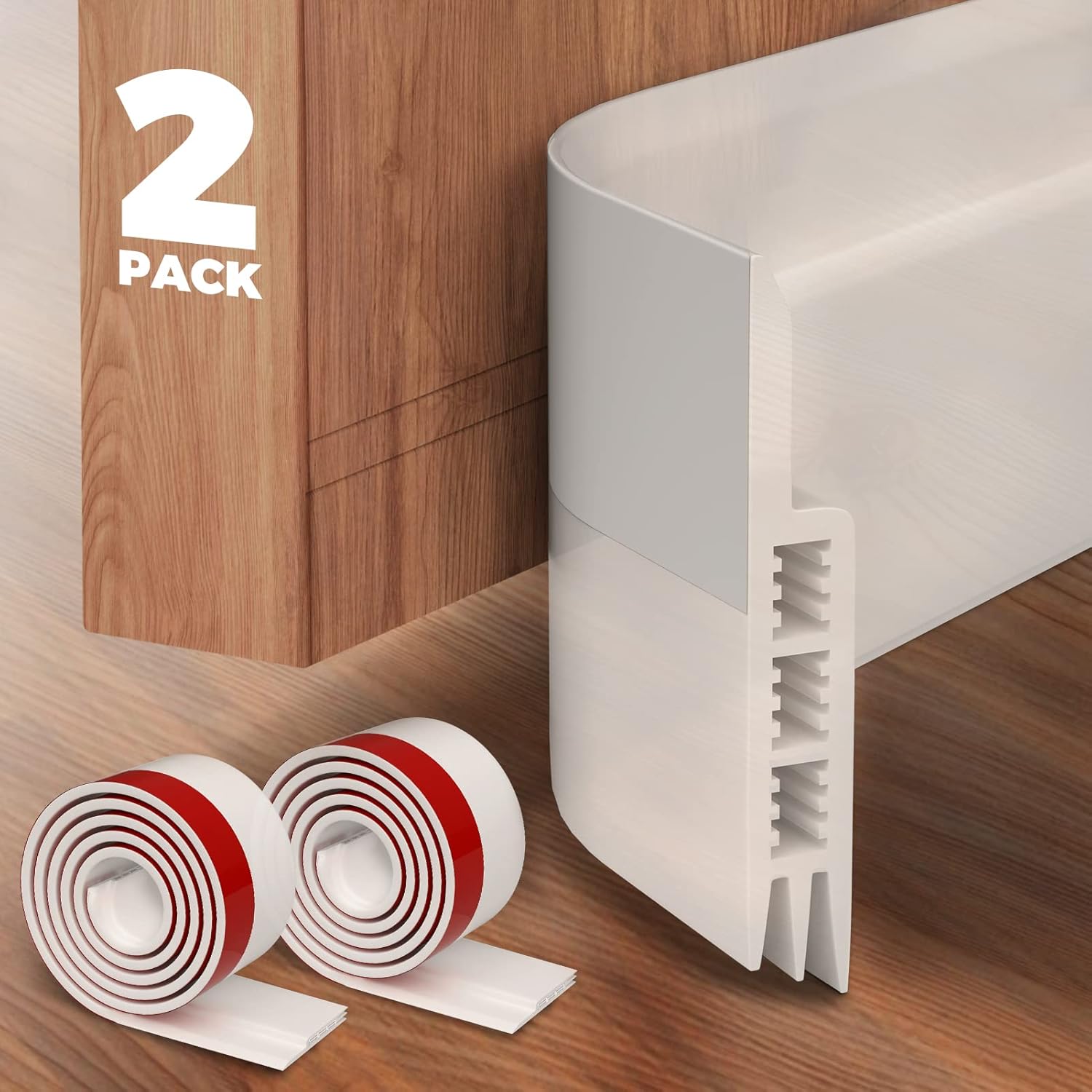 Draft Stoppers - Holikme 2 Door Draft Stopper Under Door Draft Blocker Insulator Door Sweep Weather Stripping Door Closers 37