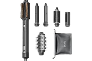 GLAMUP Upgraded 6 in 1 Hot Air Styler-Heat Straightener Brush, Auto Wrap Curler FushionStyler Pro, High-Speed Motor Hair Drye