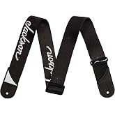 Jackson White Logo Strap, Guitar Accessories, Black, 2in