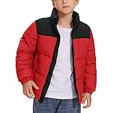 Flygo Boys Girls Puffer Jacket Kids Winter Coat Water-Resistant Warm Colorblock Quilted Bubble Puffy Jackets Coats
