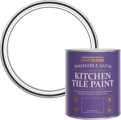 Rust-Oleum White Kitchen Tile Paint Satin Finish 750ml