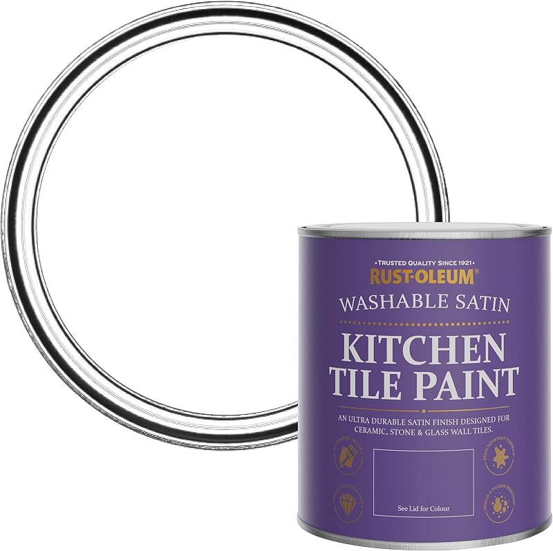 Rust-Oleum White Kitchen Tile Paint Satin Finish 750ml