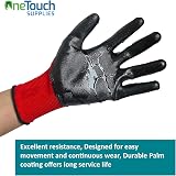 A406 24 Pair Red Nitrile Coated Work Gloves for Builders, Gardening, view 2
