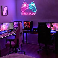 Gaming Neon Sign, Lets Play Game Led Neon Sign for