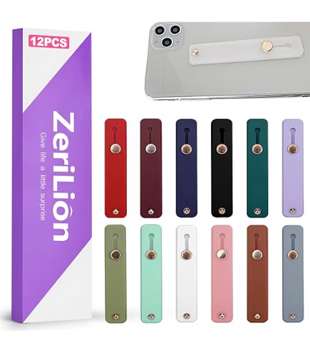 12 Pack Phone Finger Straps - Silicone Grip Loop Holders For Universal...
