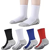 EPEIUS Kids Grip Soccer Socks Toddler Boys Non Slip Socks Cushioned Athletic Sock For Girls Youth Football 4T-14 Years