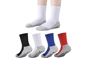 EPEIUS Kids Grip Soccer Socks Toddler Boys Non Slip Socks Cushioned Athletic Sock For Girls Youth Football 4T-14 Years