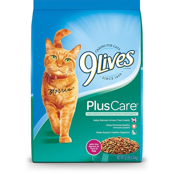 9LIVES PLUS CARE DRY CAT FOOD, 12 LB. BAG