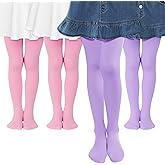 RAYORISA 4 Pairs Girls Ballet Tights Kids Dance Footed Leggings Girls School Tights Toddlers Dress Semi Opaque Stockings