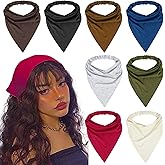 WOVOWOVO 8 Pcs Hair Scarf Headband for Women Girls Non Slip Elastic Boho Triangle Head Scarf Bandana