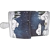 Shag Wear Polar Bear Starlight Small Women’s Wallet, Vegan Faux Leather Bifold with Card Slots, ID Window and Compact Snap Closure in Blue 4.5"