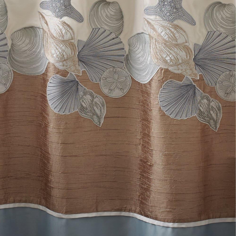 70 by 72Inch Natural Croscill Shells Ashore Shower Curtain Shower