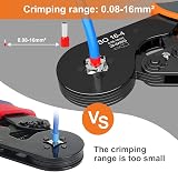 Preciva Ferrule Crimping Tool 0.08-16mm² AWG 28-5 Self-Adjusting Ratchet view 2