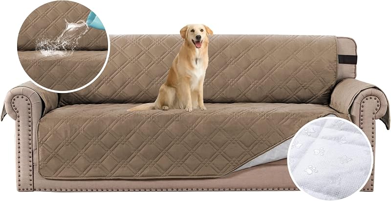 BellaHills Waterproof Sofa Cover Protector for 3 Cushion Couch - Taupe