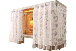 Mocarly Dorm Single Twin Bunk Bed Tents Drapes Dustproof Blackout Underbed Cloth Bed Privacy Curtains 2 Panels (FlowerRabbit- 2Panels, 45.3 x 78.7 in)