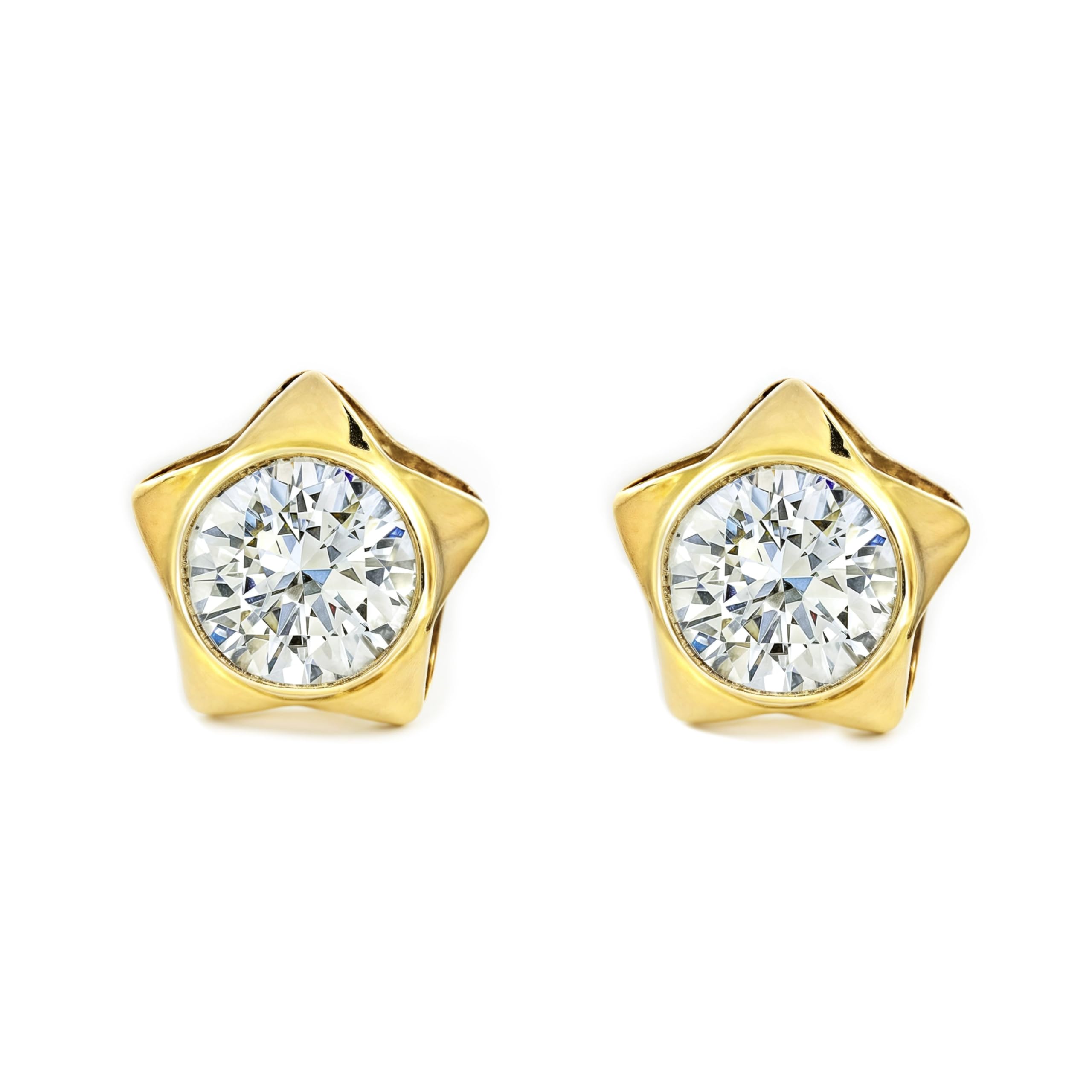 9ct Yellow Gold girl Stars Earrings