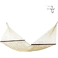 Original Pawleys Island 14DCOT Deluxe Oatmeal DURACORD Rope Hammock with Free Extension Chains & Tree Hooks, Handcrafted in The USA, Accommodates 2 People, 450 LB Weight Capacity, 13 ft. x 60 in.