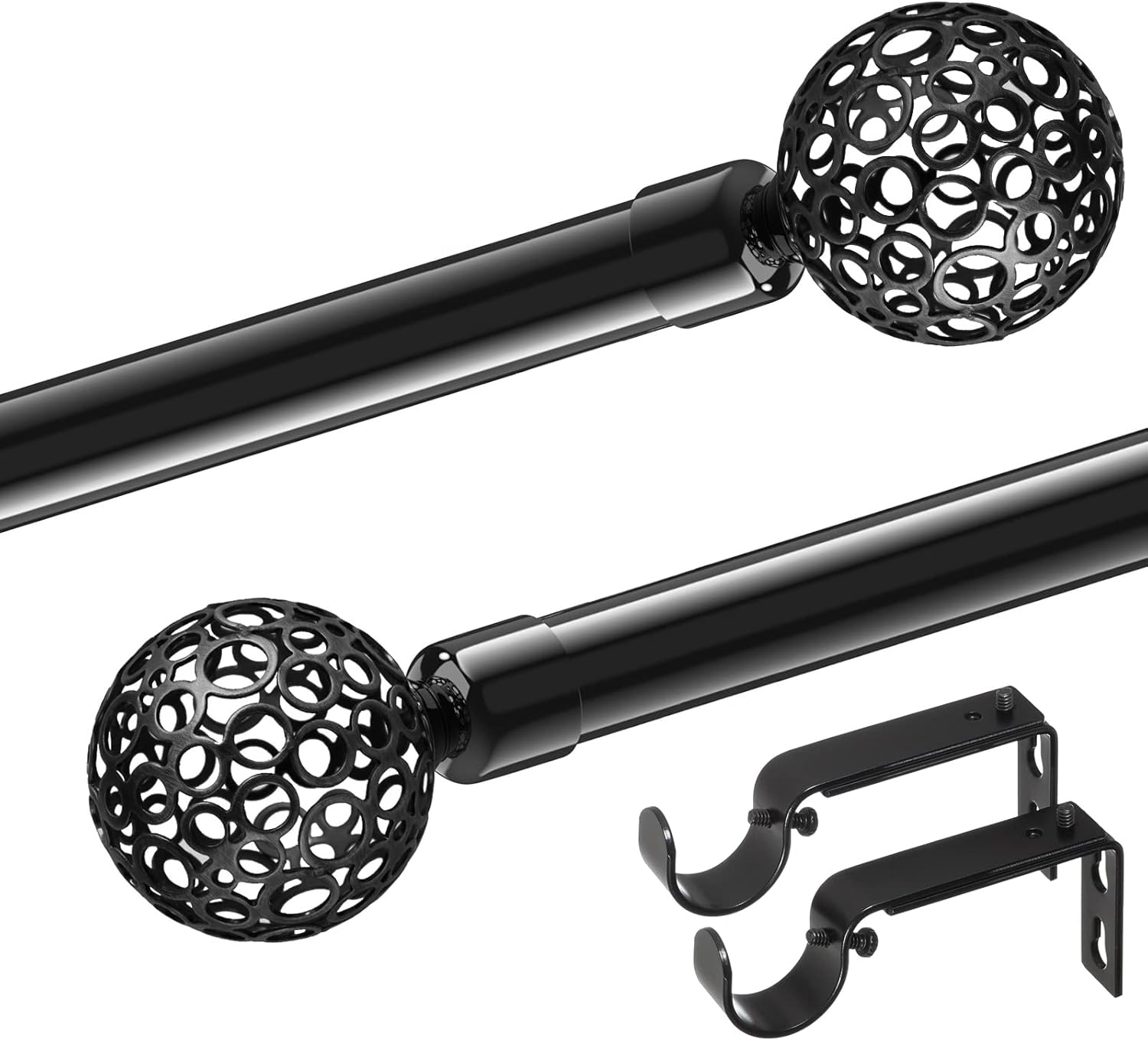 Window Treatment Hardware - Curtain Rods for Windows 48 to 84 inch Easy Install, Adjustable Splicing Curtain Rods 1