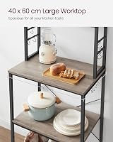 VASAGLE Kitchen Storage Rack Coffee Bar 6 Shelves 6 Hooks 40x60x167 cm view 5
