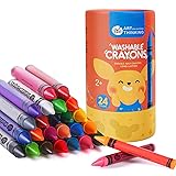 Jar Melo 24 Colors Jumbo Crayons for Toddlers, Non
