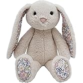Mikee Fluffie Easter Bunny Stuffed Animals with Cotton,Safe Material Soft Washable Stuffed Bunny,Cute Plush Toy Rabbit Easter Decoration Birthday Gift for Boys and Girls, Crushed Flower,9"
