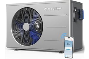 Varpoolfaye 30000 BTU Electric Pool heaters Above Ground Pool Heat Pump 120V 8000 Gallon Spa Pool Heater for Inground Pools H