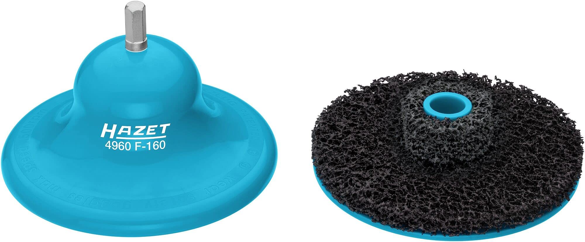 Set di smerigliatrici per mozzi ruota HAZET 4960F-160/2, set di utensili in 2 pezzi, pulizia ottimale della superficie di contatto dell'interno dei cerchioni delle auto, 500 giri/min, 160 mm"