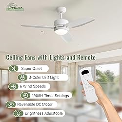 Sofucor 46 inch Ceiling Fans with Lights and