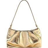QIRACHIC Women's Clutch Purse, Pleated Evening Handbag, Shoulder Bag with Detachable Chain and Shoulder Strap