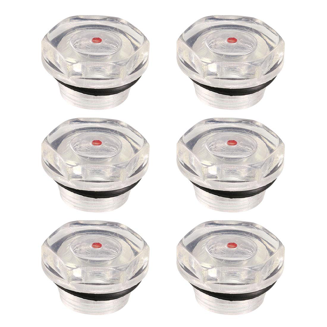 Sourcingmap Plastic Air Compressor Oil Liquid Level Sight Glass 20mm Thread 6Pcs