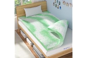 BedsPick Mattress Topper Twin XL, 3 Inch Gel Memory Foam Mattress Topper for College Dorm Room, CertiPUR-US Certified Mattress Pad for Twin XL Size Bed with Breathable Holes, Green