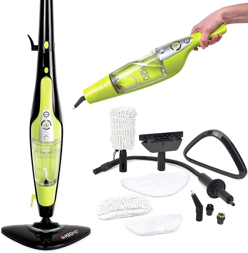 H2O 5-in-1 Steam Mop & Handheld Cleaner 1500W 450ml Tank 3 Steam Levels