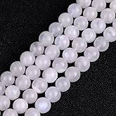 GEM-Inside Moonstone Gemstone Loose Beads Natural Energy Power Beads for Jewelry Making 6mm Round 15 Inches