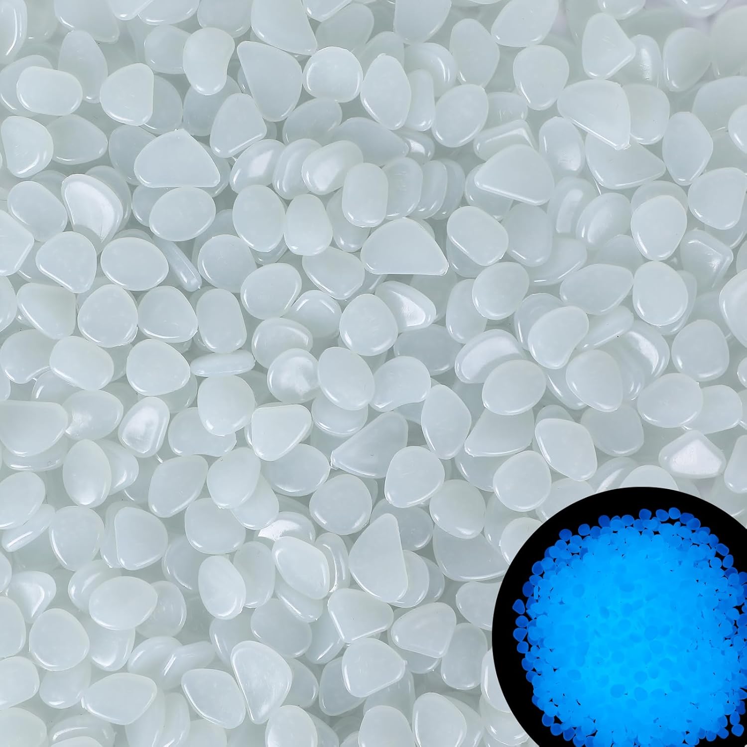 Hardscaping Materials - 200pc Luminous Stone Glow Stones Pebbles Glow in The Dark Pebbles for Walkway Backyard Pathway Lawn Potted Plant Flower Decor,White