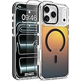 MOWIME Magnetic Case for iPhone 17 Pro Max [Compatible with Magsafe] [Cute Fashion Fluorescent Design] [1 Screen Protector] Slim Translucent Matte Case for iPhone 17 Pro Max 6.9" 2025, Black