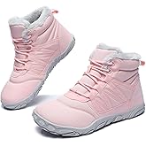 Womens Mens Barefoot Boots Shoes Minimalist Winter Snow Boots Warm Ankle Booties Zero Drop Sole Wide Toe Box Slip on Sneakers