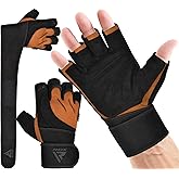 RDX Weight Lifting Workout Gloves with Wrist Support, 50 CM Long Wrist Straps, Anti Slip Padded Palm, Breathable Gym Grip for Fitness Training Powerlifting, Men Women Bodybuilding Exercise